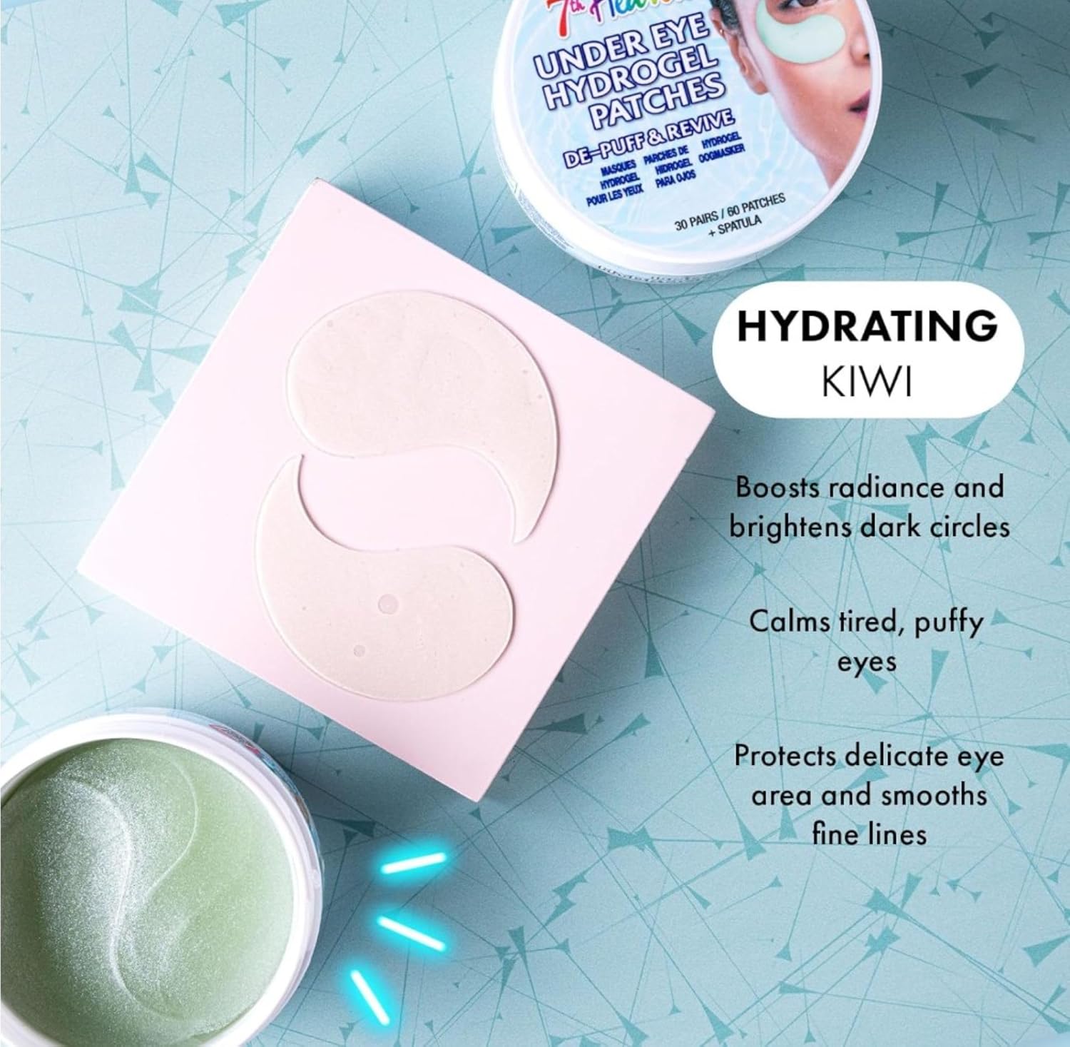 7th Heaven Hydrogel Under Eye Patches for Dark Circles, 30 Pairs - 7th