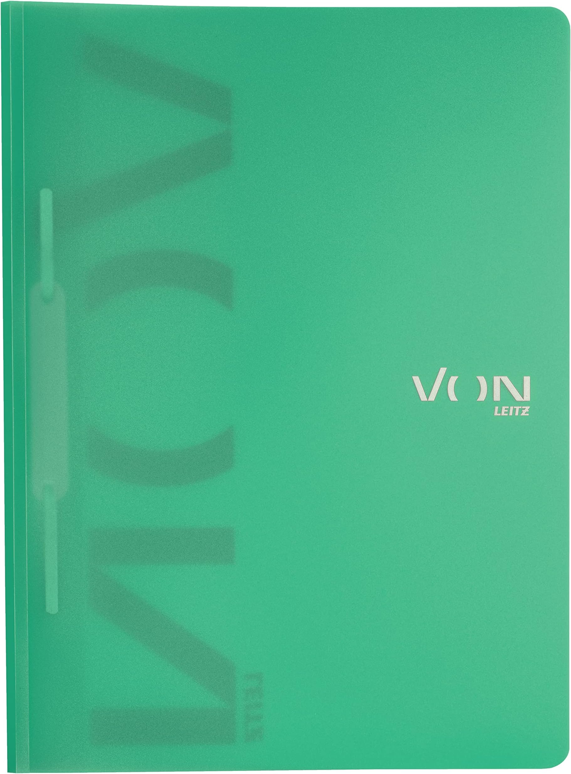 VON Leitz 46790055 Pack of 10 A4 File Folders, Polypropylene Plastic, for 100 Sheets, Lightweight Softcover Folder with Modern Von Print, for School and Home, Green