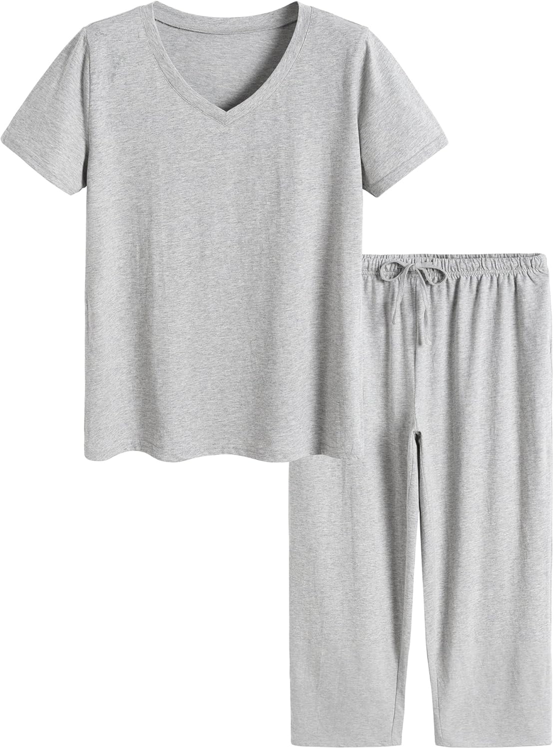 Latuza Women's Cotton Pajamas Set Tops and Capri Pants Sleepwear