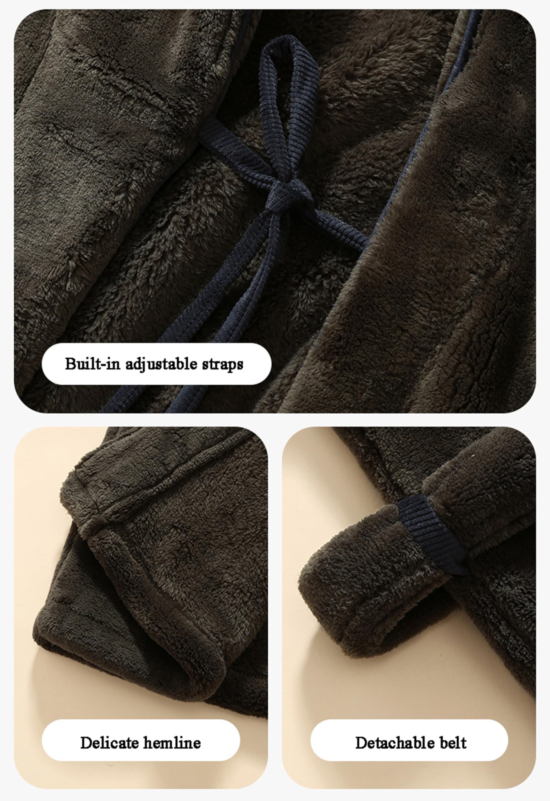Les Pyjamas en Molleton de Corail d'automne et d'hiver épaissis en Molleton pour Hommes Peuvent être portés à l'extérieur,Noble Gray,M