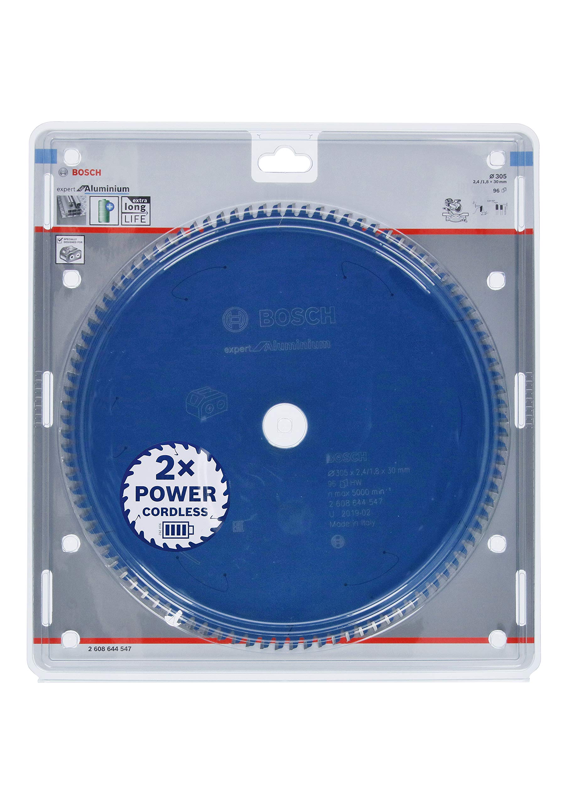 Bosch Blue Professional Circular Saw Blade Expert (For Aluminium, 305 X 30 X 2.4 Mm, 96 Teeth; Accessories: Cordless Circular Saw)