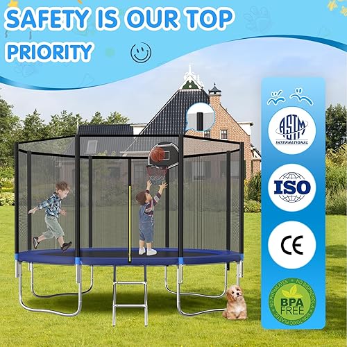 Miniatura 20 de Tranpoline - Tranpoline para exteriores de 16 pies, 14 pies, 12 pies, 10 pies, para niños y adultos, capacidad de peso de tranpoline de 300 a 1000