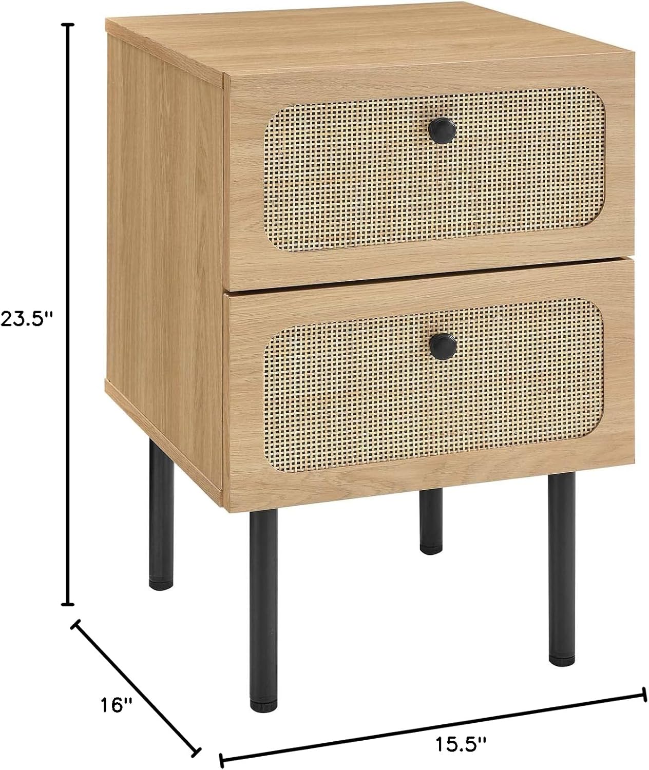 Modway Chaucer 2-Drawer Nightstand in Oak