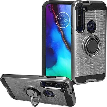 for Motorola Moto G Stylus XT2043, Moto G Power XT2041 2020 Version - Hybrid Phone Case w/Ring Stand - RS2 Gray