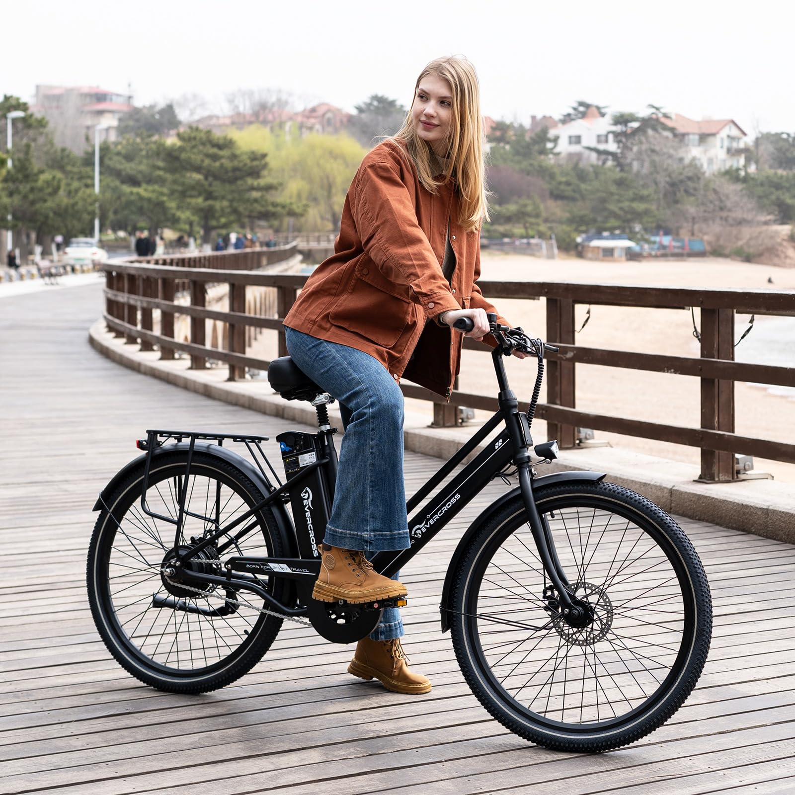 EVERCROSS EK8 Elektrofahrräder Erwachsene, 26 Zoll E-Bike - 250W Motor, 36V 15,6AH Akku, 15/20/25 KM/H, 120KG Max. Belastung, Mountainbike Elektrofahrrad für Frauen Männer