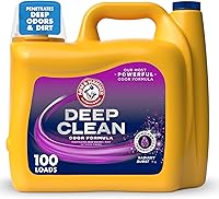 ARM & HAMMER Deep Clean Odor Formula Laundry Detergent, Radiant Burst Scent, 150 Fl Oz, 100 Loads - Powerful Odor Eliminator