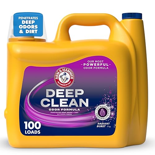 ARM & HAMMER™ Deep Clean Odor Formula Liquid Laundry Detergent, Laundry Odor Remover, Radiant Burst Scent, 150 Fl Oz, 100 Loads - 150 Fl Oz (Pack of 1)