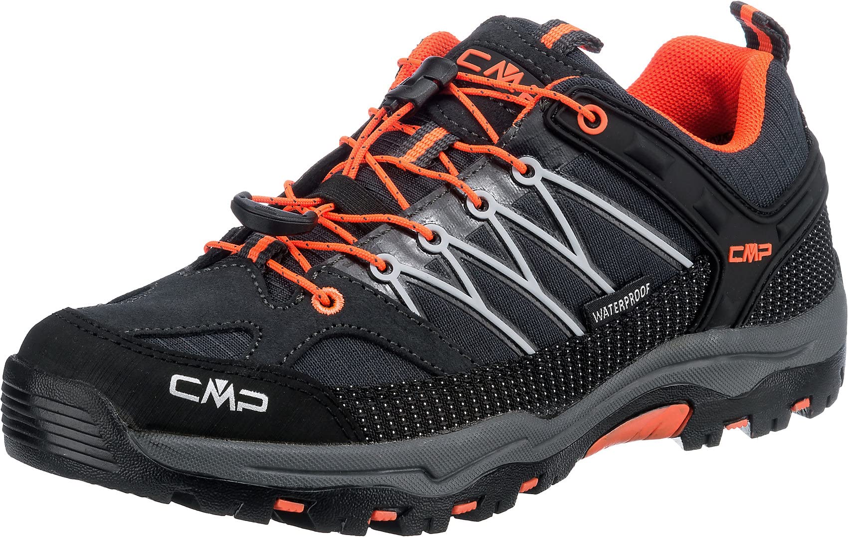 CMP Rigel Low Trekking Wp Walking Shoe, Antracite-Flash Orange, 31 EU, 3Q54554