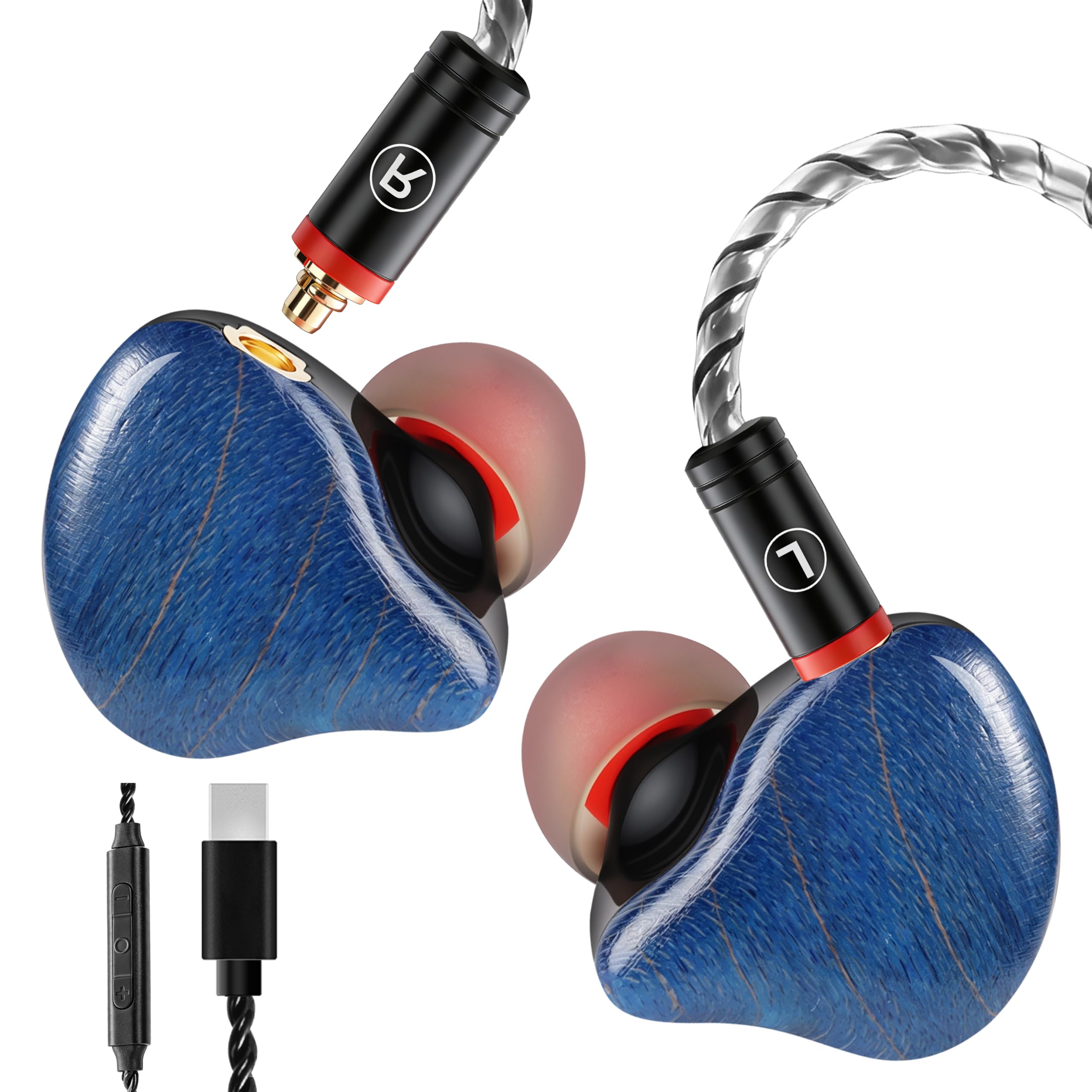 Amazon.com: DCMEKA in-Ear Monitor Wired Earphones with Tesla Dual