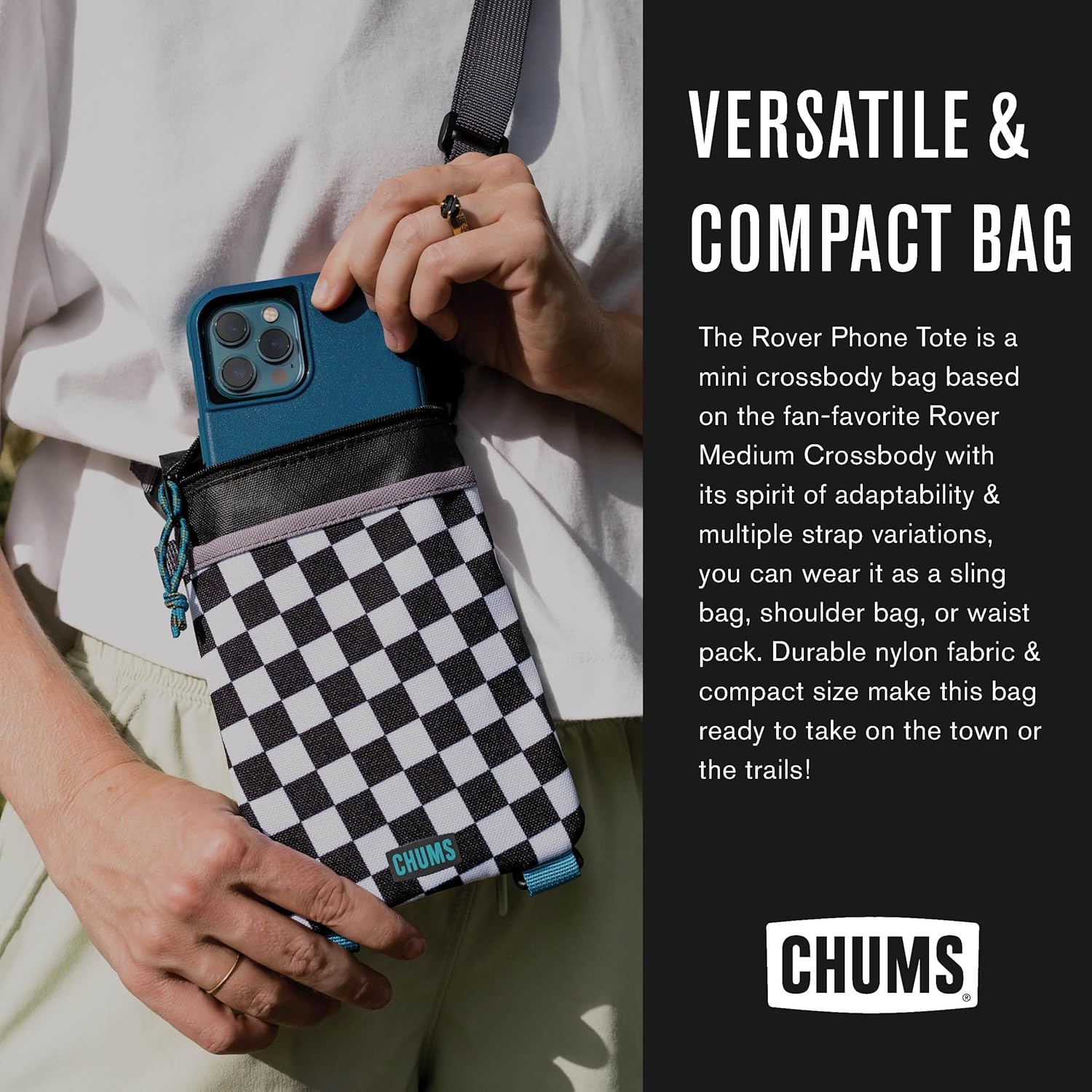 Chums Rover Phone Tote - Small Crossbody Bag with Adjustable Strap - Tactical Sling Bag for Women & Men w/Multiple Pockets - Image 2