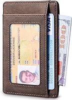 Vista 2 de Travelambo Billetera delgada con bolsillo delantero y clip para el dinero con bloqueo de identificación por radiofrecuencia, talla única