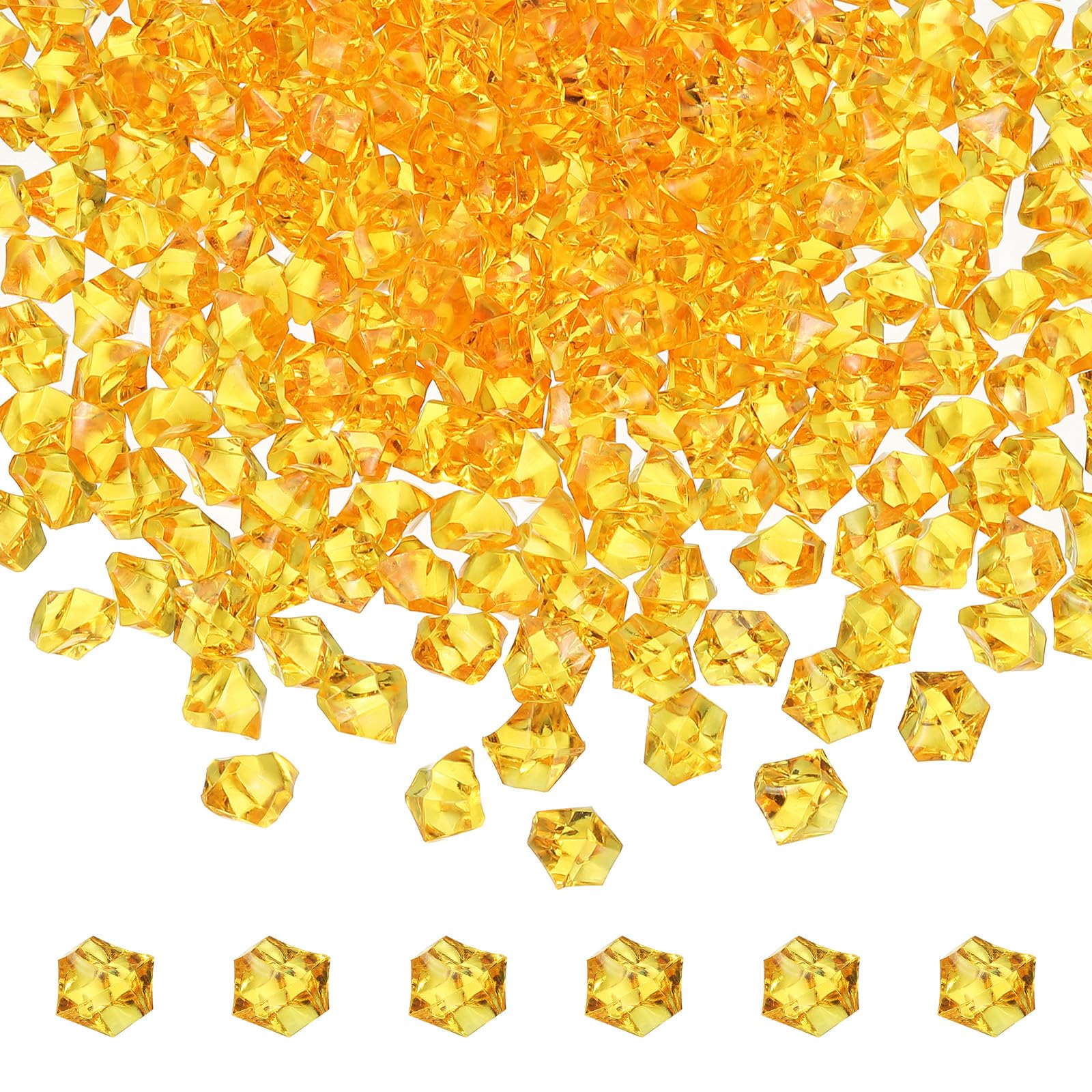 M METERXITY 2500-Pack Fake Ice Rocks 6x9mm Acrylic Crushed Ice, Orange