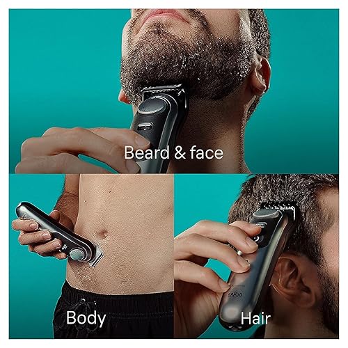 Miniatura 4 de Braun Kit de afeitado todo en uno para hombre Series 9 9440, 13 en 1 para barba, cara, nariz, recortadora de oídos, cortapelos, peluquería corporal