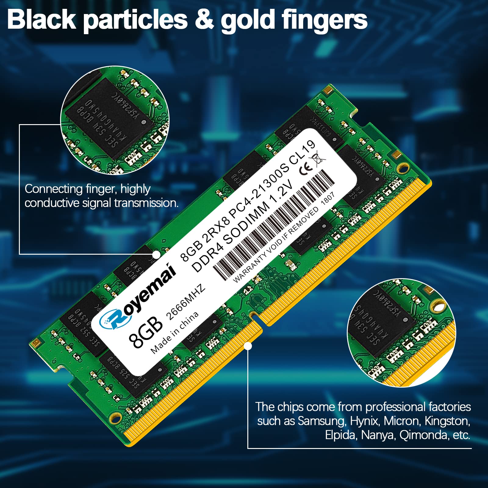 16GB DDR4 21300S PC4 2666 16GB SODIMM, DDR4-2666MHz PC4-21300 CL19