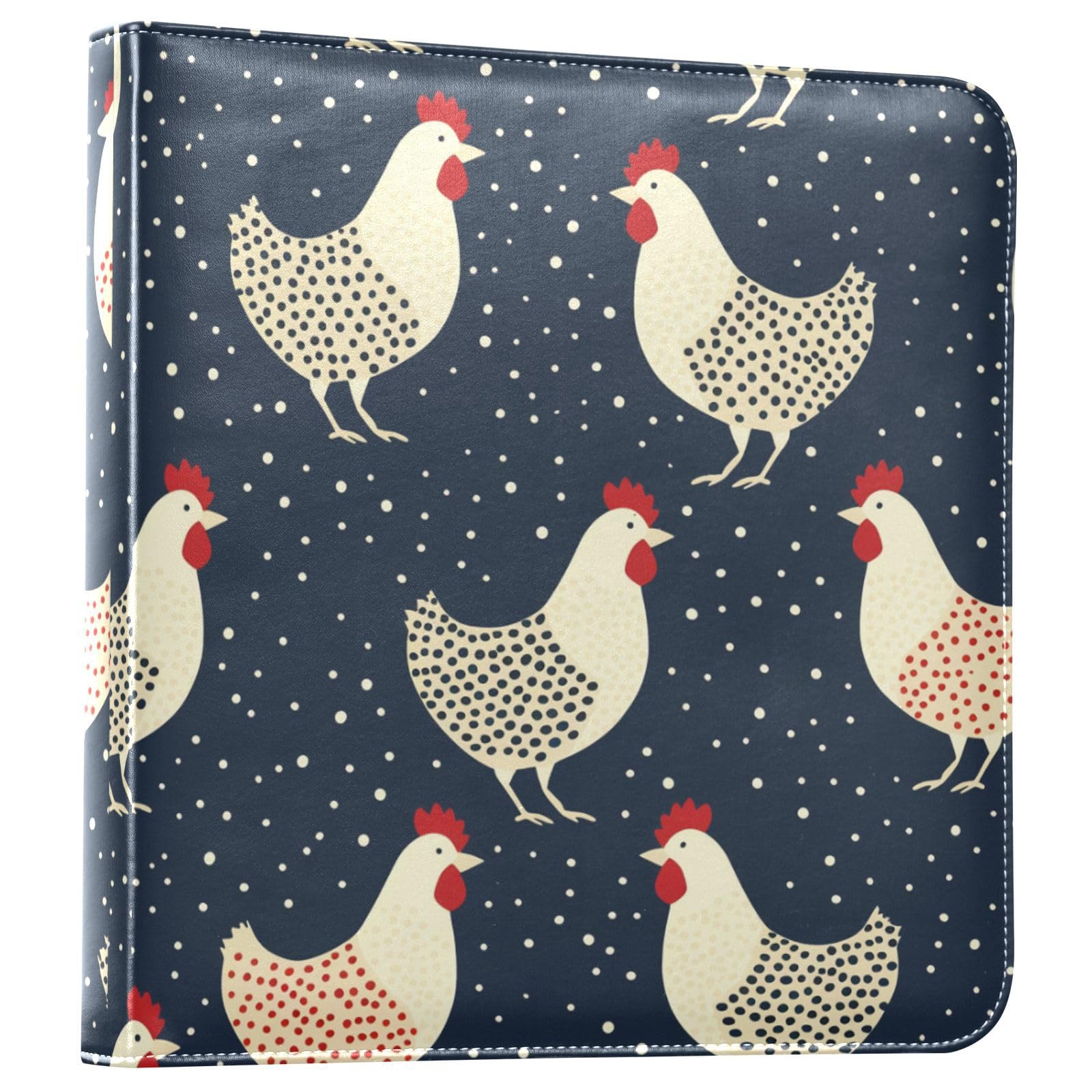 Kigai Chickens Photo Album Self Adhesive Scrapbook Album Leather Cover DIY Picture Scrap Book with 20 Adhesive Sheets, 11.8x24x0.8 inch