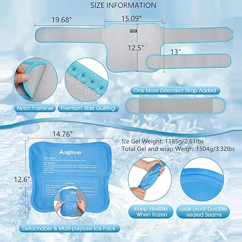 Miniatura 7 de Paquete de hielo de cadera para mujeres y hombres, soporte de cadera con paquete de frío caliente para lesiones reutilizable, kit de gel de cadera