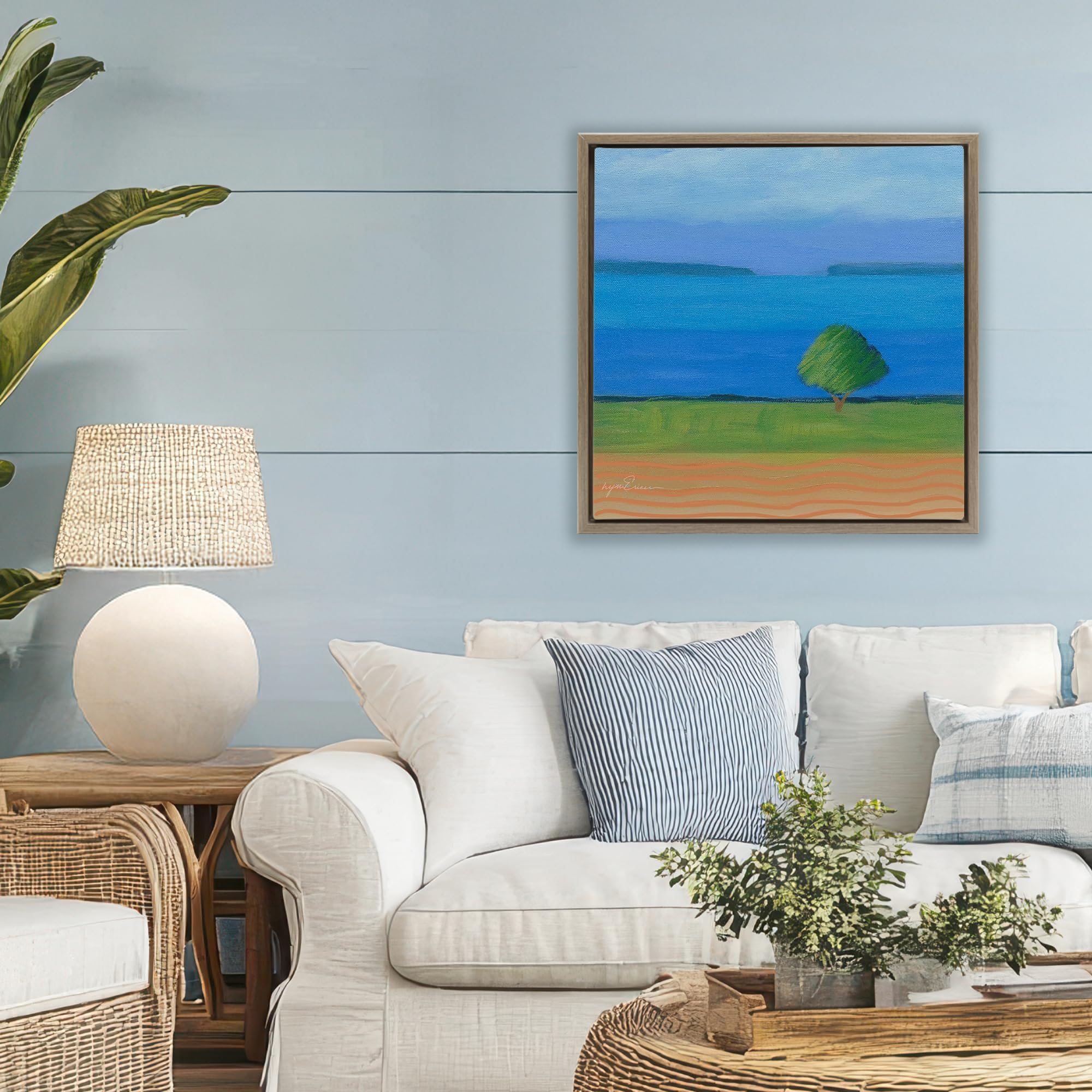 Lone Tree at Spring Cove, tela con cornice galleggiante, 61 x 61 cm