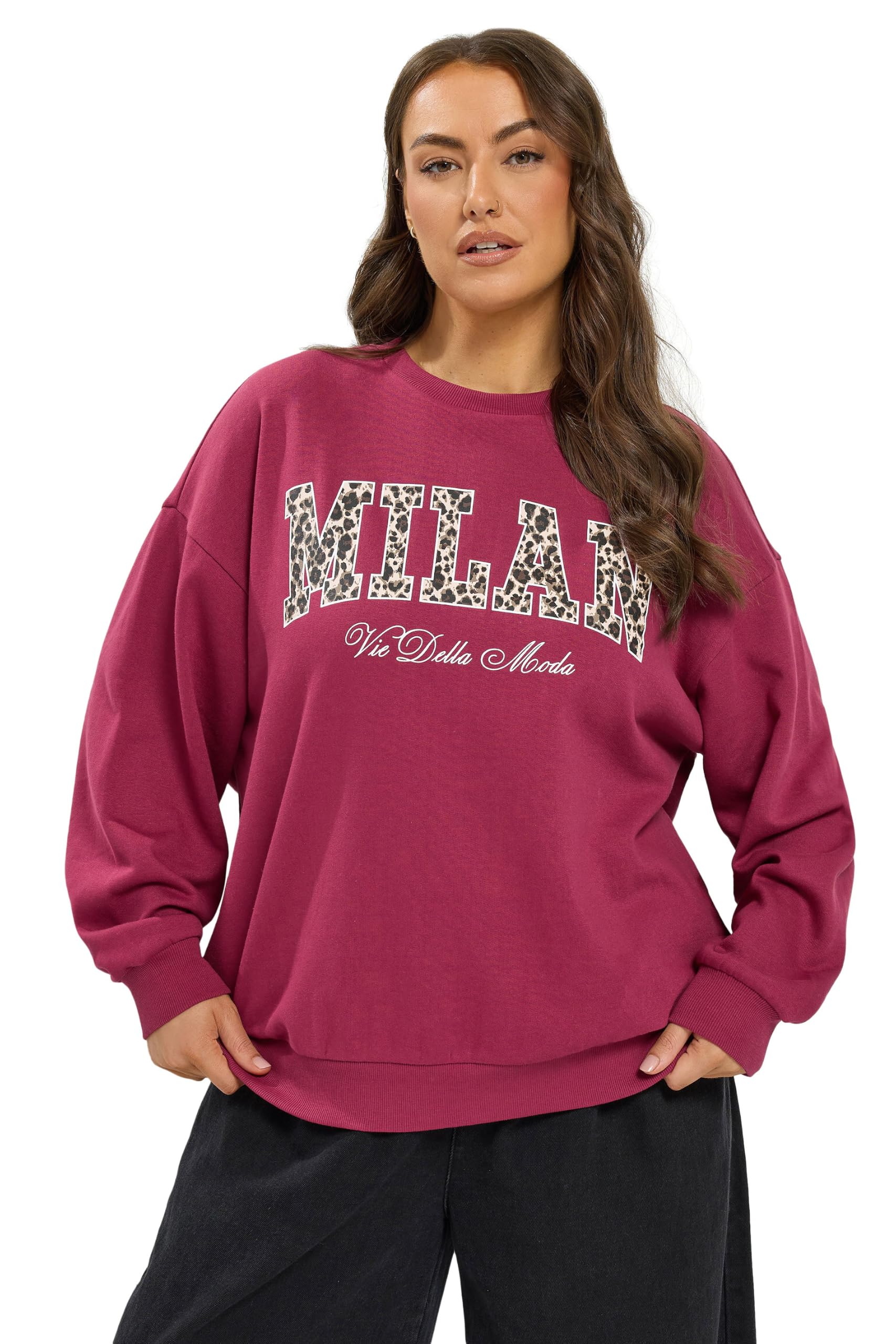 Yours Curve 'Milan' Leopard Sweatshirt - Women's - Plus Size Curve