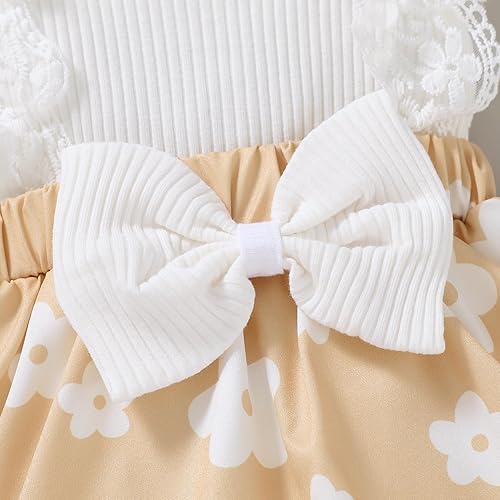 Miniatura 5 de YOUNGER TREE Vestidos de niña recién nacida, vestido floral para bebé, ropa de verano para niña, diadema para bebé