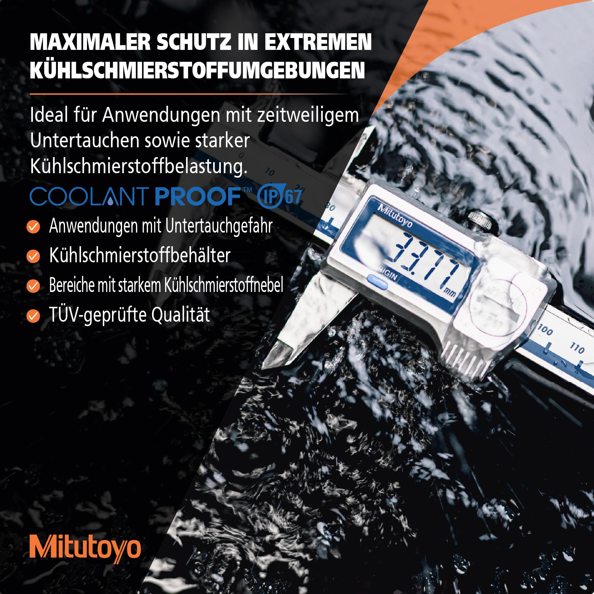 Mitutoyo 500-752-20, Digimatic Schieblehre, 0-15,2 cm, Schutzart IP67, Skalierung 0,00127 cm, ohne SPC