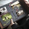 RECUTMS Photo Album Scrapbook Vintage Leather Cover 60 Pages Premium Black Paper Memory Book Children Back School Gift Wedding Anniversary Presents Birthday Gifts funny for Friends (Deer)
