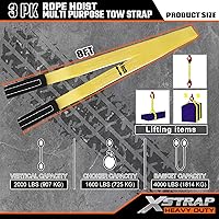 Vista 4 de XSTRAP STANDARD - Polipasto para cuerda de 65 pies, 4,000 libras de resistencia a la rotura, para trabajos pesados con 2 paquetes de eslinga