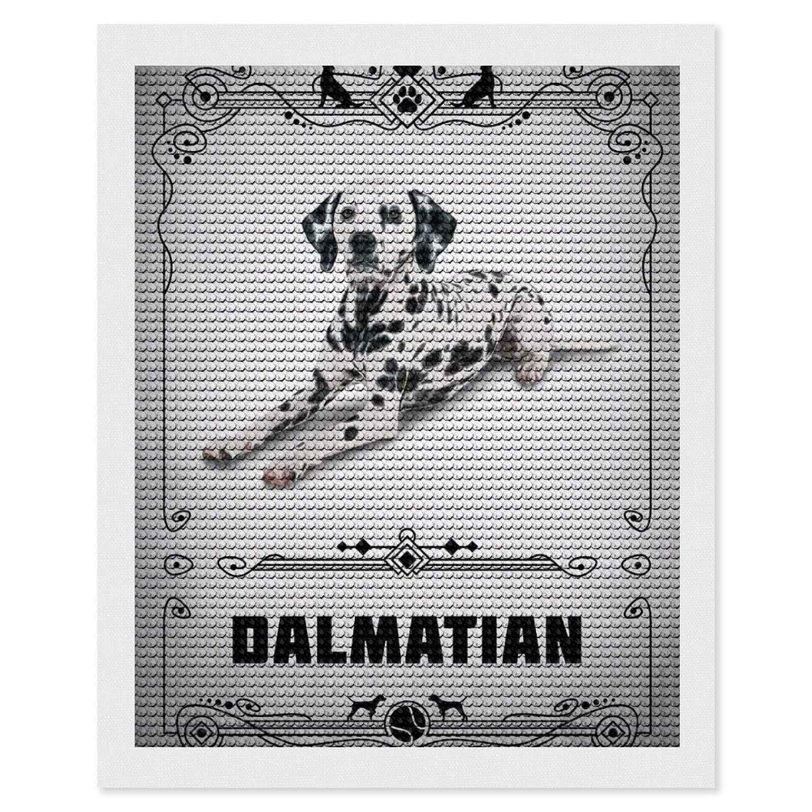 Junmoney Dalmatian Diamond Painting Canvas Set 16"x20", for Beginners, Complete Accessories, Christmas Gift, Modern Decor