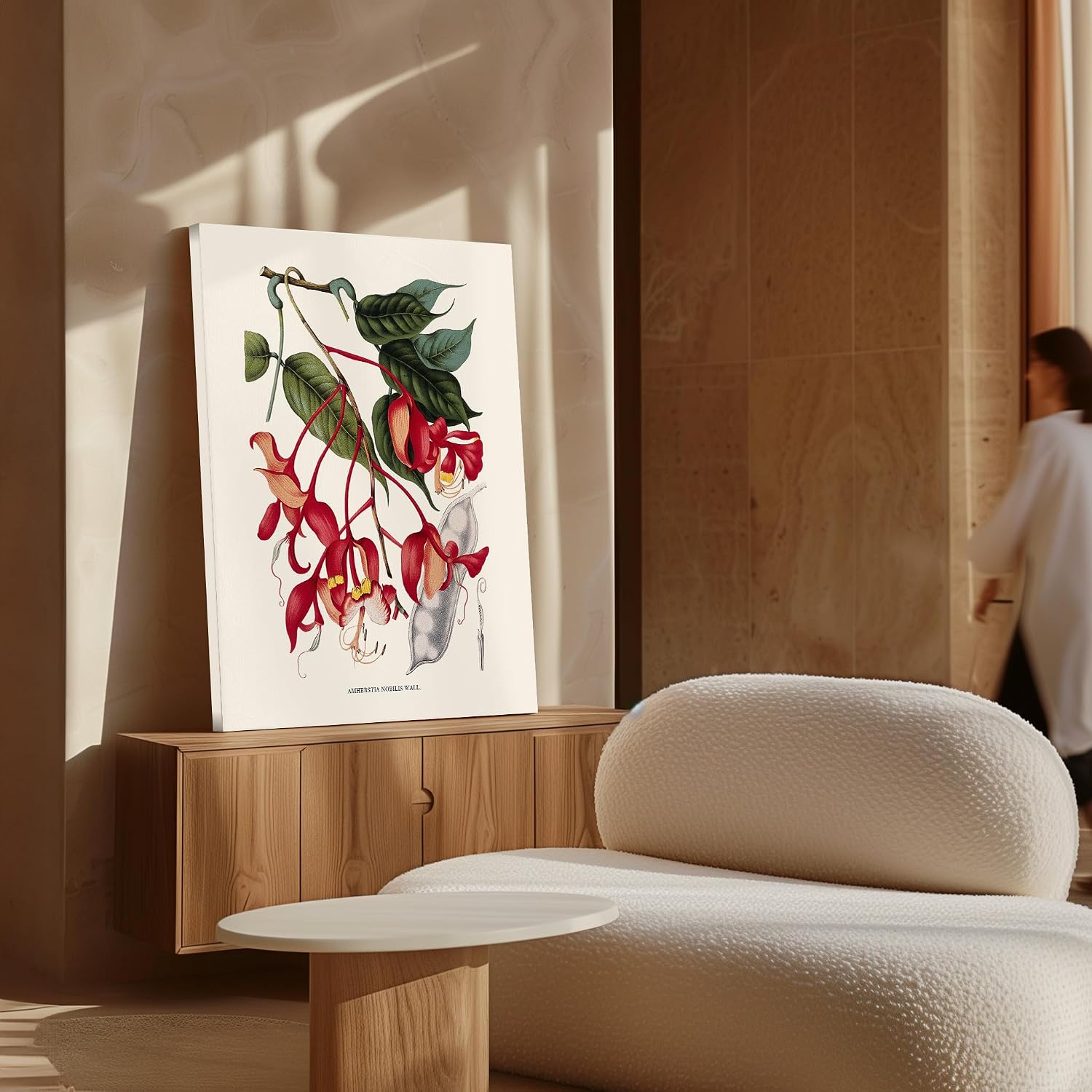 Poster Master Amherstia Nobilis Canvas - Orchid Tree Canvas - Botanical Art - Chic Wall Design - Floral Aesthetic Art - Great Office, Living Room or Bedroom Decor - 8x10 STRETCHED Canvas