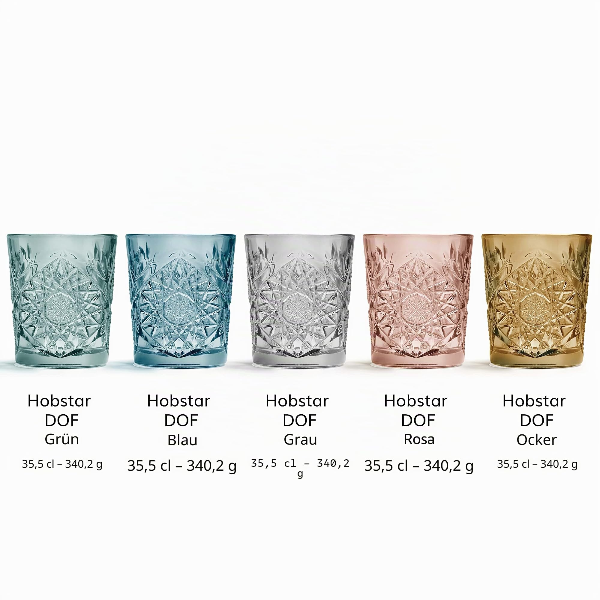 Libbey »Hobstar« Trinkglas Inhalt:6 x 0,35 Liter, rose