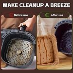 Kitchen Essentials, Air Fryer Liners, Air Fryer Accessories - 125Pcs Disposable Parchment Paper Liners,Non-Stick and Oil Proof for Easy Cleanup – 8” Square for 5-8 Qt Basket, Airfryer Liners
