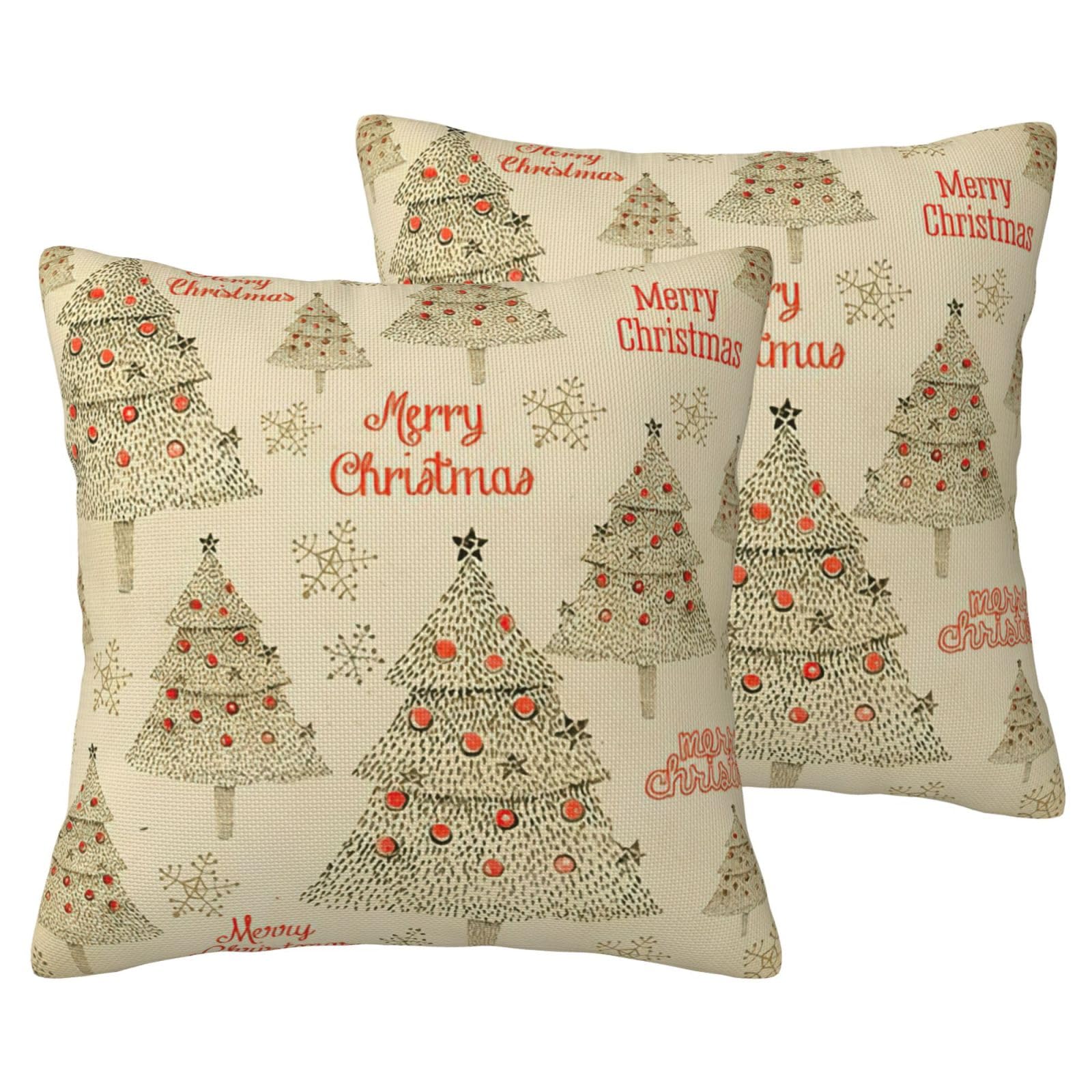 Taies d'oreiller sapin de Noël en lin lot de 2 pour relooker votre vieux canapé