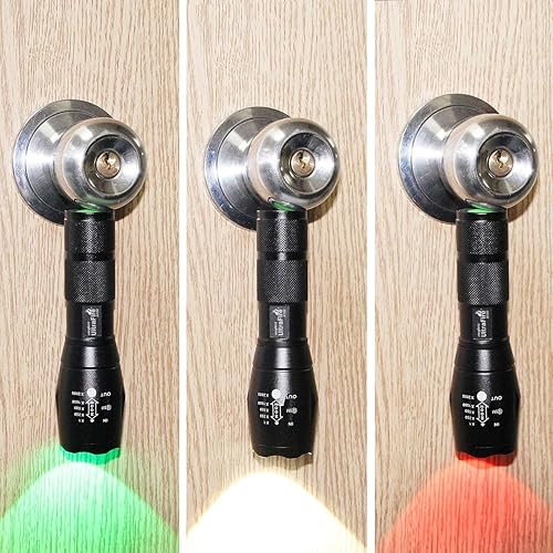 Miniatura 6 de ULTRAFIRE Linterna táctica A100, 800 lúmenes, 5 modos, LED zoomable, linterna de caza con cinturón de trabajo, funda de linterna, vidrio de