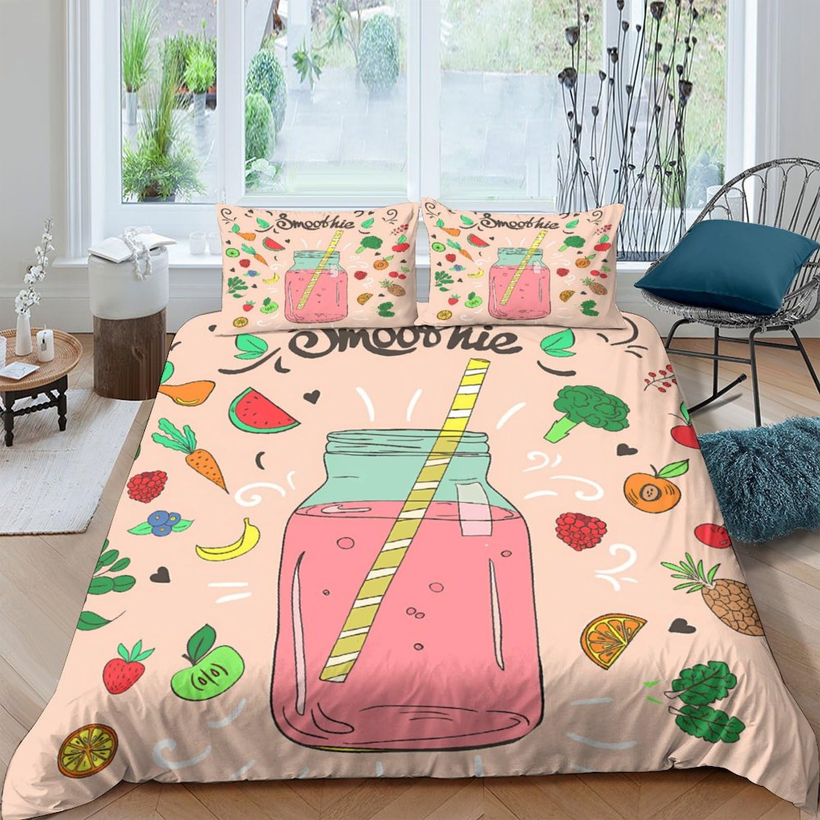 Housse de couette 3D légumes 200x200cm pour transformer la chambre des enfants avec humour