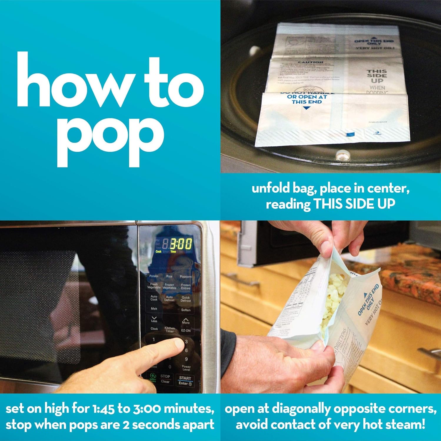 JOLLY TIME Simply Popped Natural Microwave Popcorn with Ghee Clarified