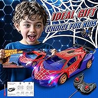 Vista 7 de Coche de Control Remoto de Araña con Luces Intermitentes Multicolor, Coches RC de Derrape, Juguetes de Araña Regalos para Niños de 3 4 5 6 7 8 9 10