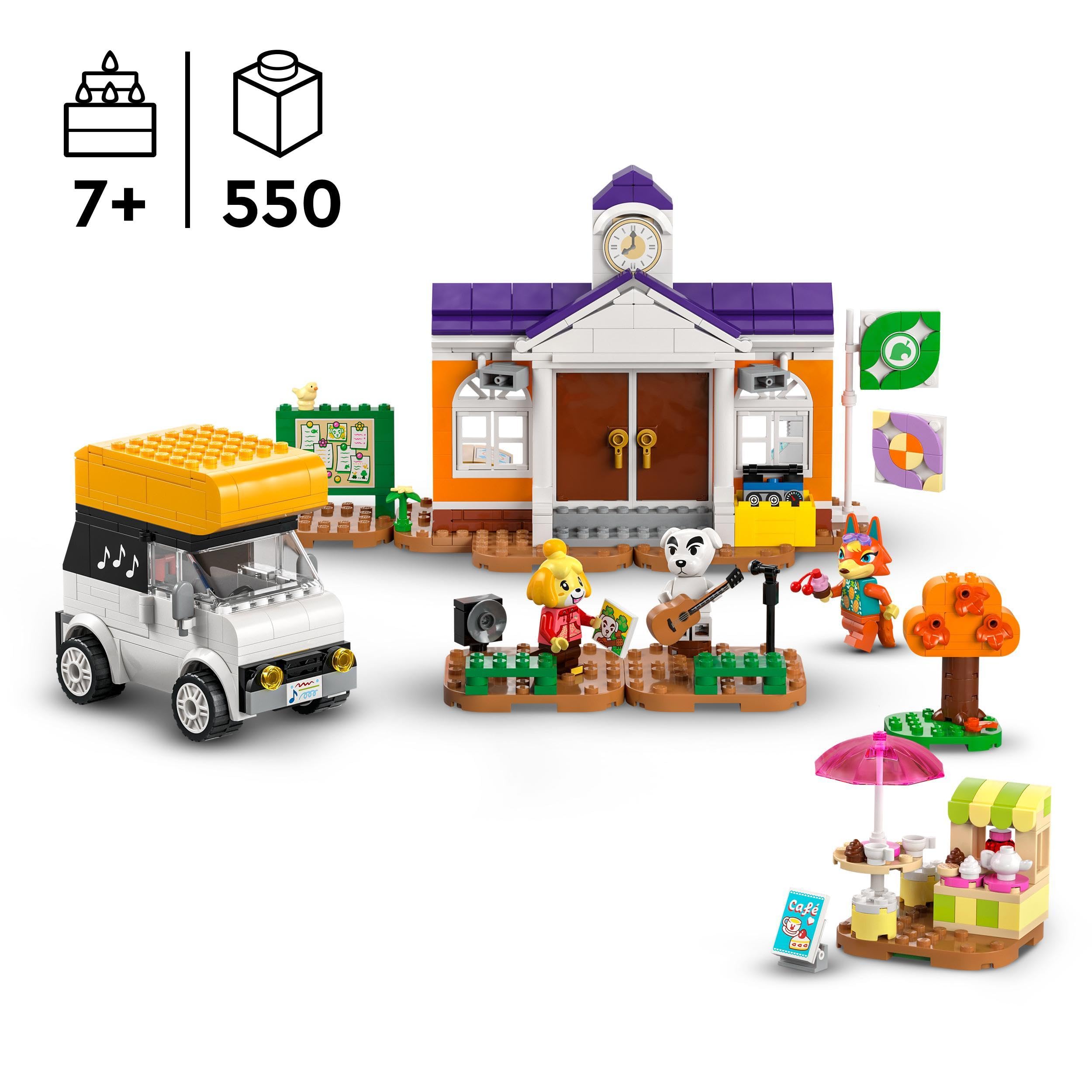 LEGO Animal Crossing Concerto in Piazza con K.K., Casa Giocattolo, Caffè e Veicolo da Costruire Ispirati al Videogioco, Giochi Creativi per Bambine e Bambini da 7 Anni, Idea Regalo di Compleanno 77052