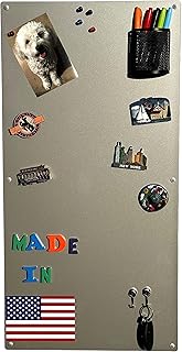 Large Magnetic Board for Wall - Magnet Display Board - Magnetic Bulletin Board - Dry Erase Memo Board- Made in USA (Metallic Silver, 15" Wx30 L)