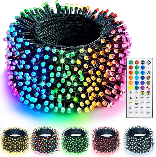 Miniatura 44 de TW SHINE - Cadena de luces de Navidad inteligente que cambia de color para exteriores, 100 m, 1000 LED RGB, luces de Halloween con control remoto y