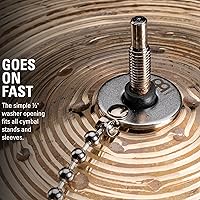 Vista 4 de Platillo Sizzler de Bacon Pesado para Ride, Crash, China y Efectos sin Remaches Requeridos — Cadena con Cuentas Superior para Jazz o Cualquier