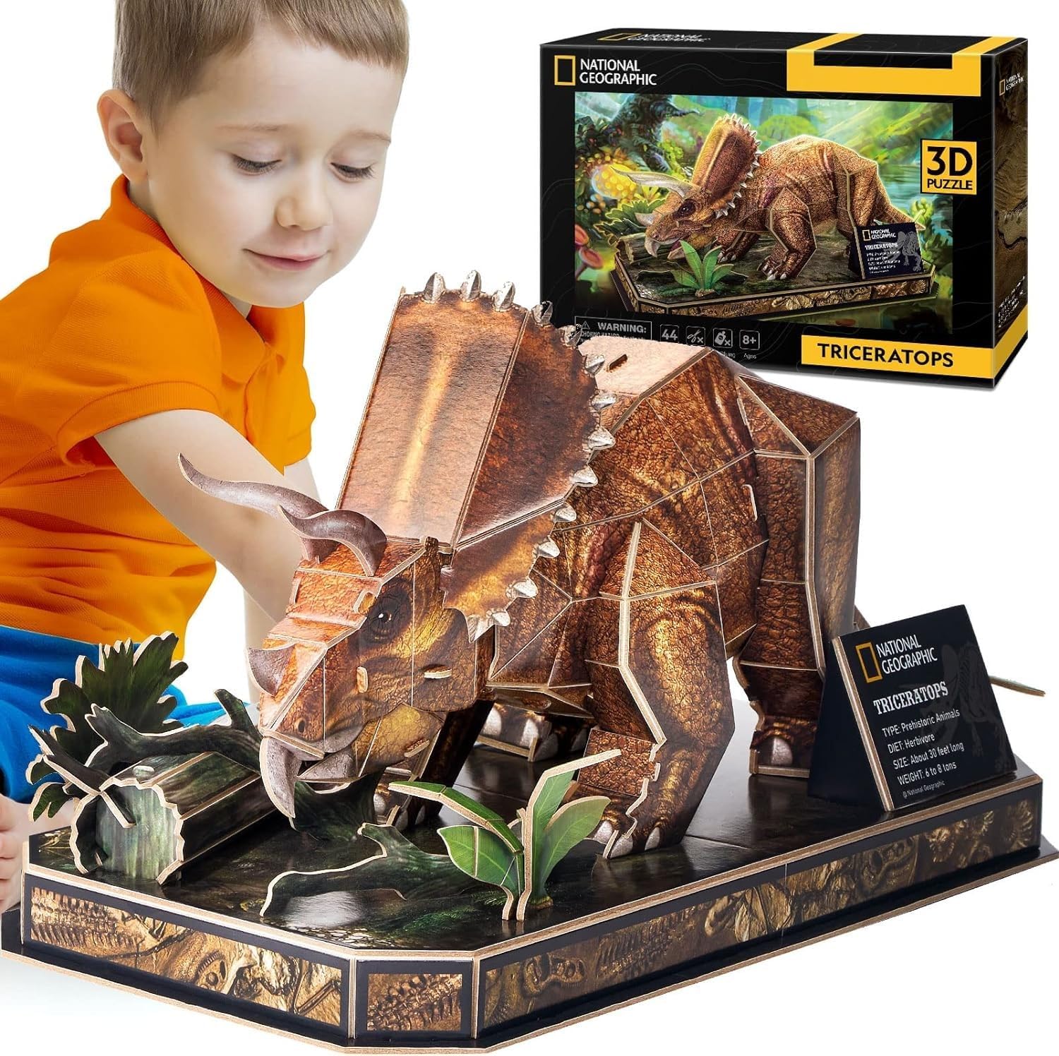 CubicFun Puzzle 3D National Geographic Triceratops, Dinosaur, Puzzle, 8+