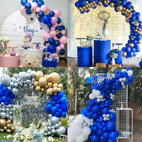 Miniatura 7 de Globos de color azul real, 110 globos de fiesta de 1812105 pulgadas, kit de arco de globos de látex como globos de cumpleaños, baby shower, boda,