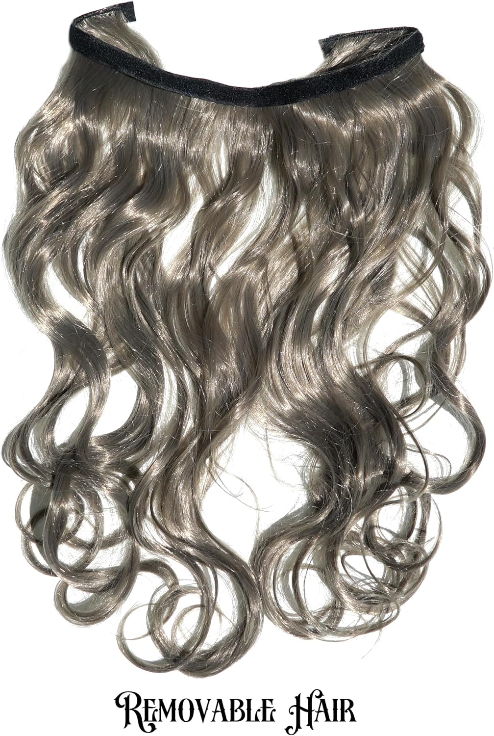 Grey Wizard Hat with Removable Hair Wig Costume Accessory Adult Adjustable Witch Hat Sorcerer Long Gray Deluxe Set - Image 3