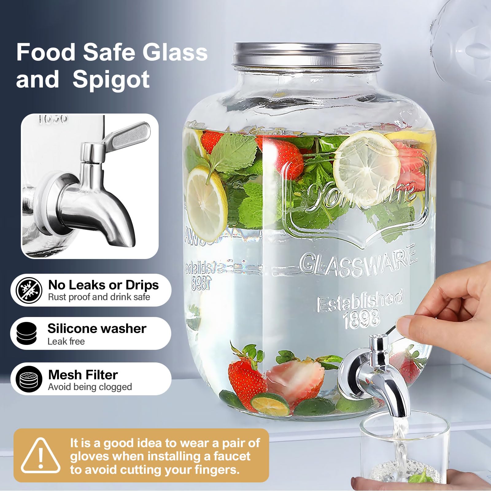Distributore di bevande+dispenser di vetro