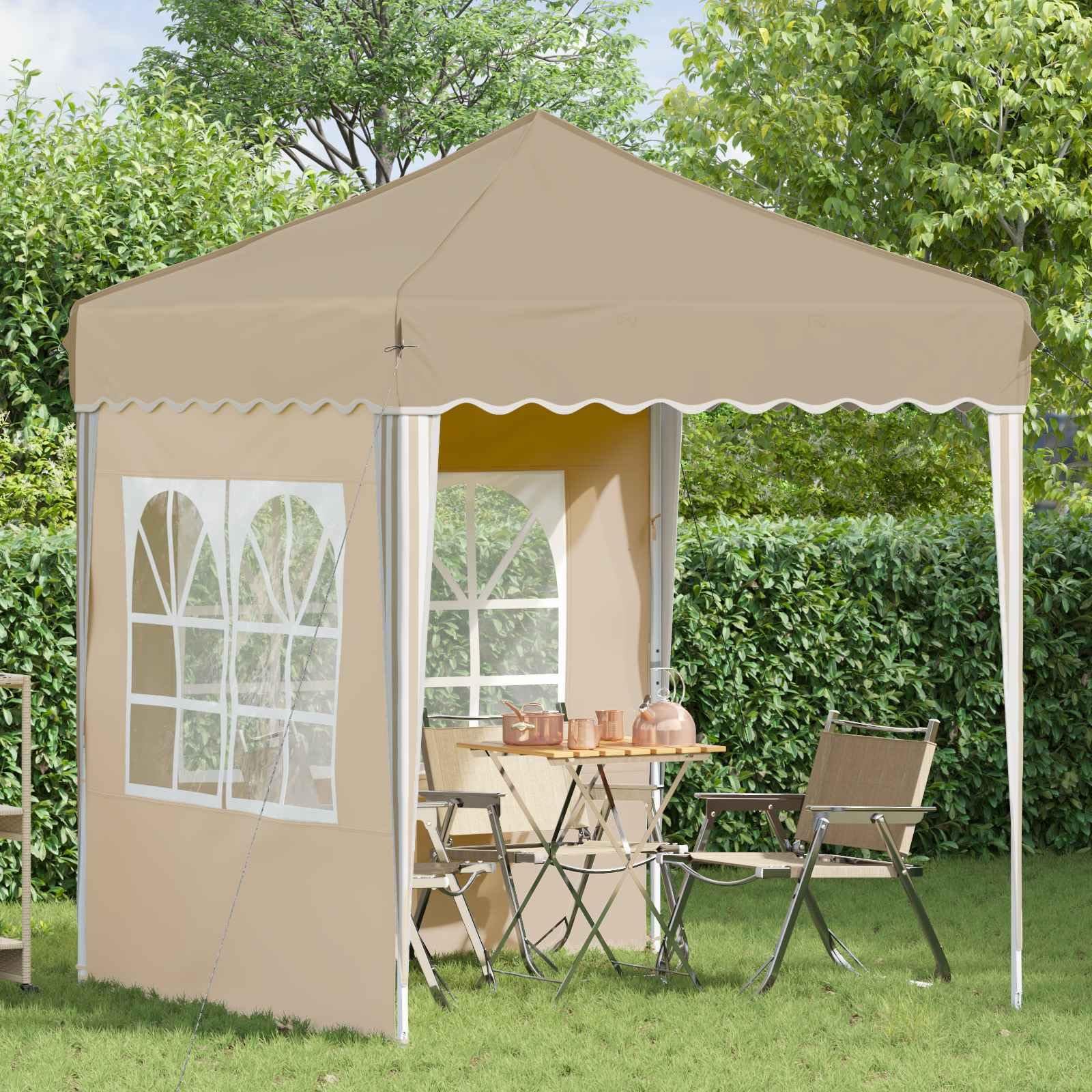 Namiot imprezowy Pop-up z tkaniny Oxford, 195 x 195 x 245 cm, z ochroną przed promieniowaniem UV, odporny na warunki atmosferyczne, stabilna metalowa rama, idealny na imprezę w ogrodzie