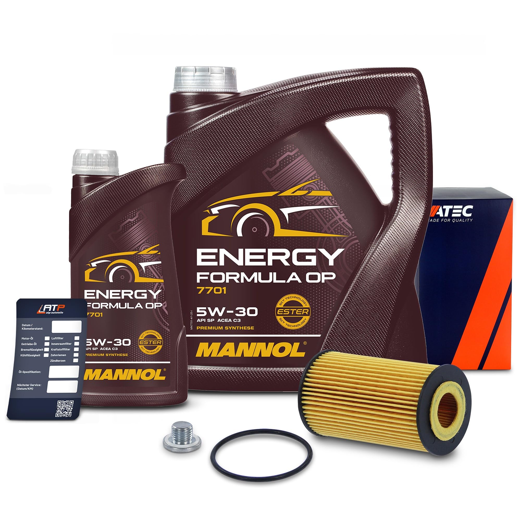 ATEC Germany Ölfilter + 5l 5W-30 Motoröl
