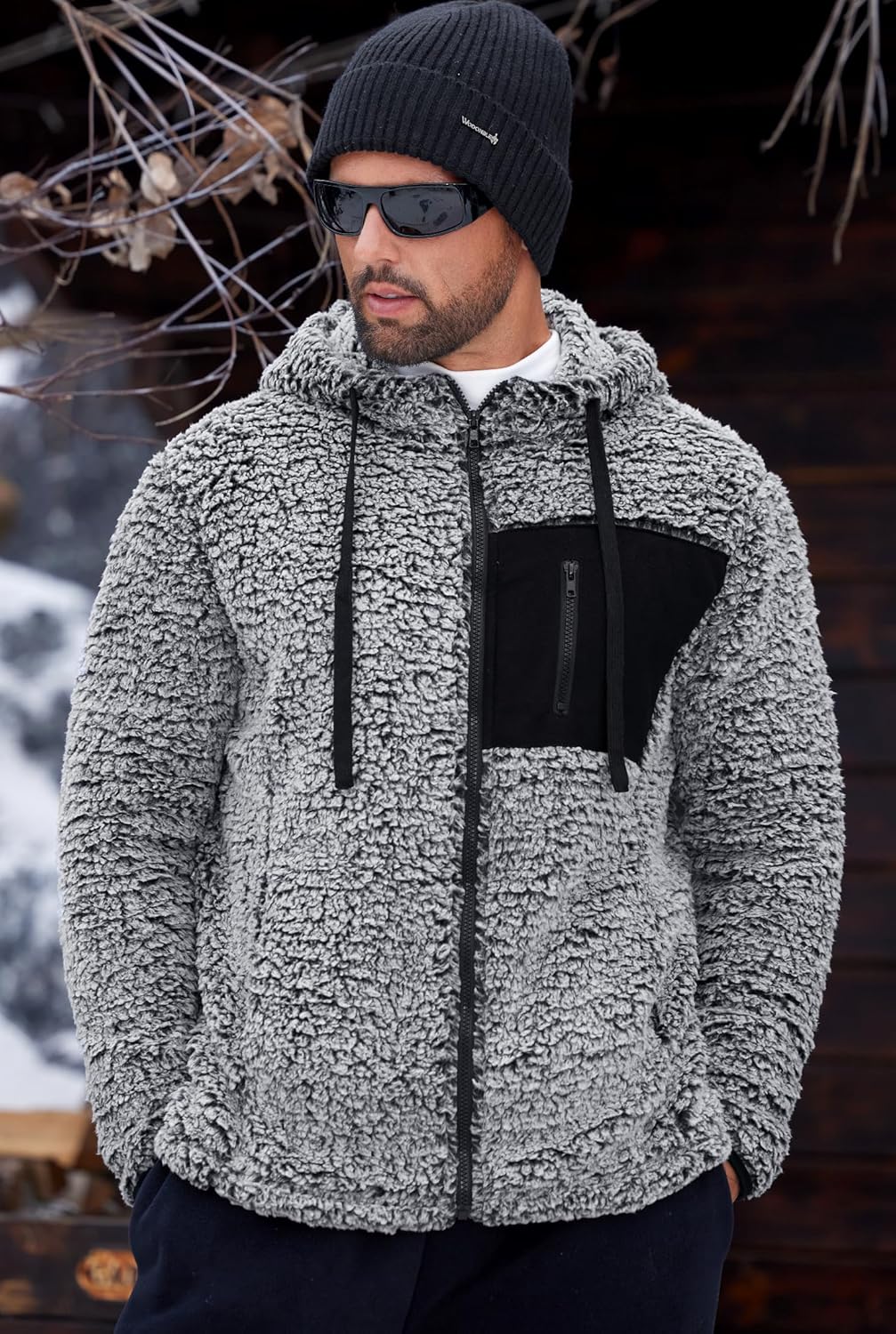 Men's Sherpa Jacket Fuzzy Warm Lightweight Winter Hoodie (S-XXL) - Image 2