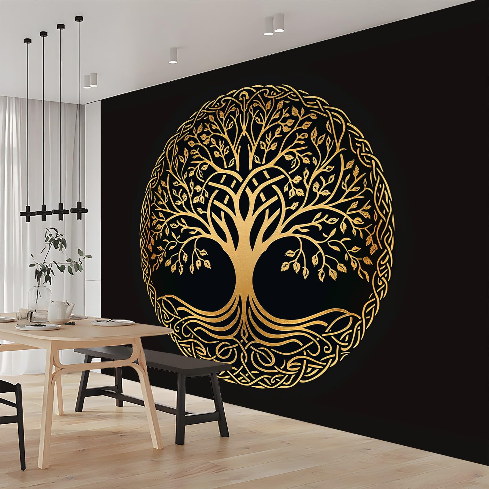 Tapisserie Murale Arbre De Vie 3D – Tissu Polyester 180x230 Cm, Décoration Chambre, Salon, Dortoir - 5