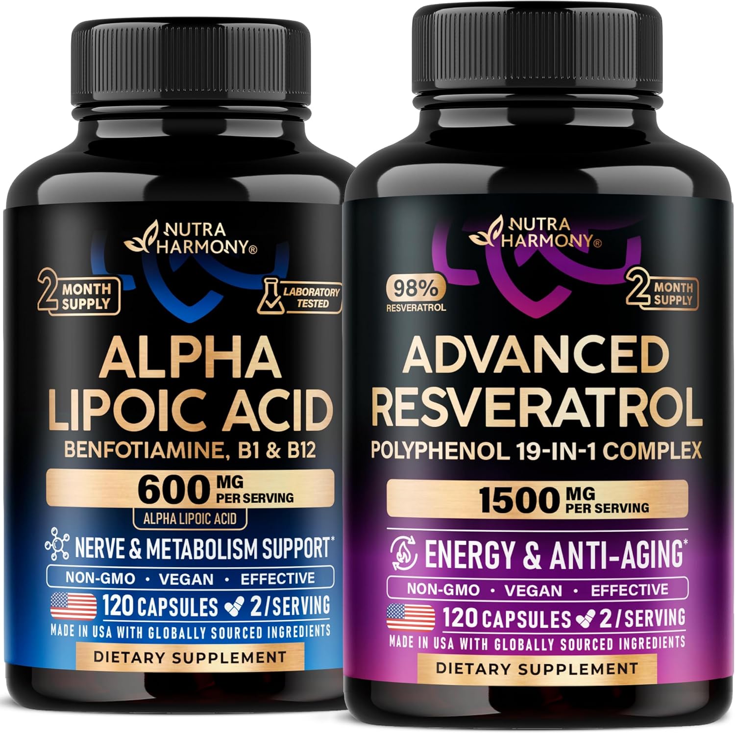 NUTRAHARMONY Alpha Lipoic Acid & Resveratrol Blend Capsules
