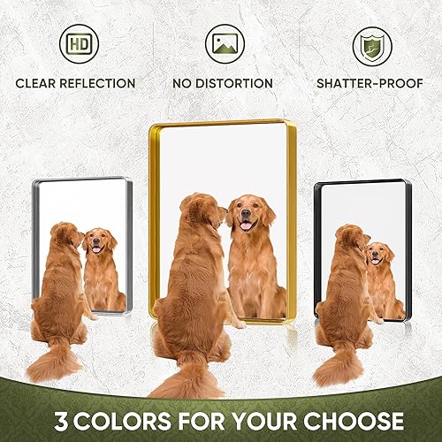 Miniatura 7 de Suidia Espejo de baño, 24 x 32 pulgadas, montado en la pared, esquinas redondeadas cepilladas, marco de metal, espejo rectangular de tocador de