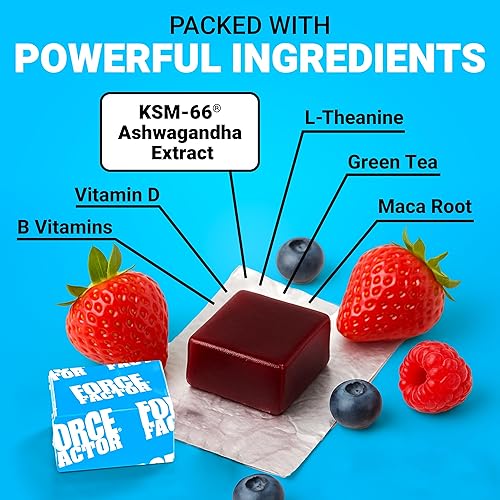 Miniatura 3 de FORCE FACTOR Increíble Ashwa para aliviar el estrés, la memoria, la concentración y el apoyo inmunológico, suplemento de Ashwaganda con Ashwagandha